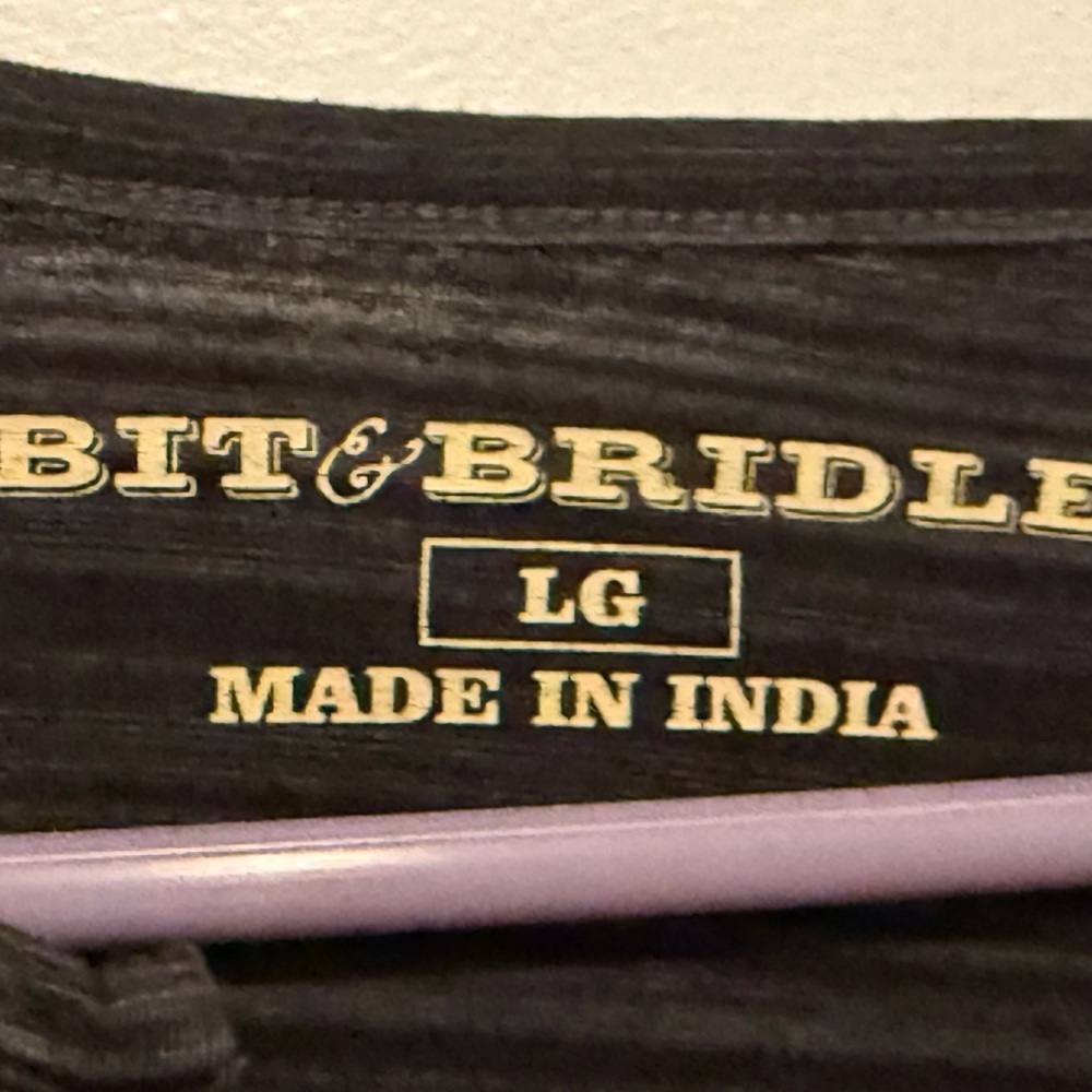 Bit & Bridle Charcoal Long Sleeve Top with Embroidery - Picture 5 of 6